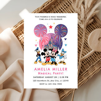 Convites Disney Magic Birthday Invitation | Mickey & Minnie