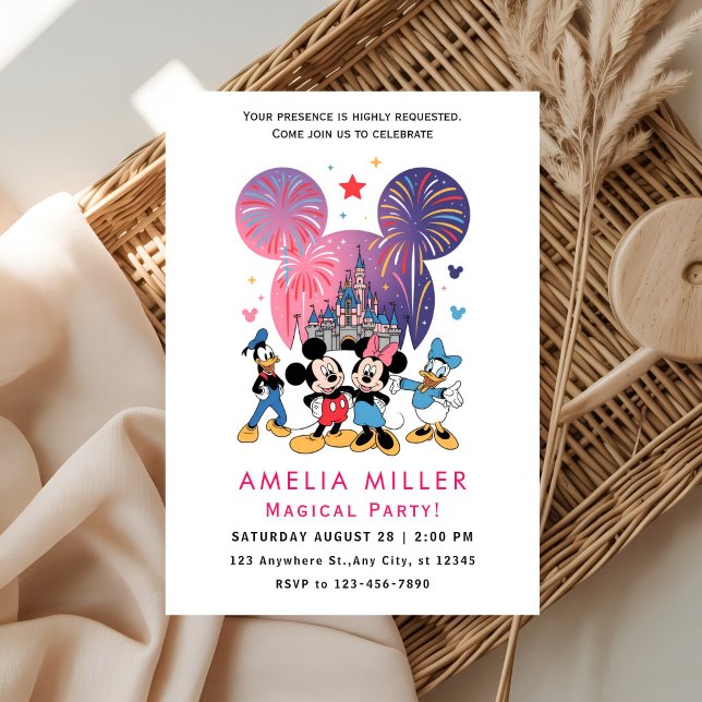 Convites Disney Magic Birthday Invitation | Mickey & Minnie (Criador carregado)