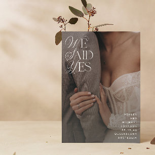 Convites Dissemos Sim Recepção de Sobreposição Branca Apena