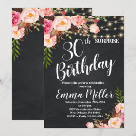 Convites Distâncias das String Surprise aniversário de 30 a