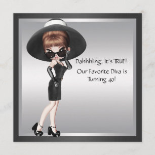 Convites Diva Favorita Diversão Mulheres Negras aniversário