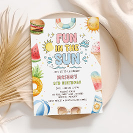 Convites Diversão Ao Sol Aniversário De Verão