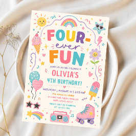 Convites Diversão Colorida para Sempre Aniversário