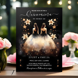 Convites Diversão da alegria Lily Twin Dupla Quinceanera
