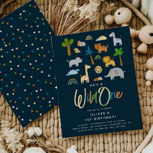 Convites Diversão da Selva para a Besta de Aniversário - pr