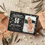 Convites Diversão de fotos de odle de quadro chalkboard Sur<br><div class="desc">Foto divertida do cotovelo 'Shhh...  é um Convite de aniversário Surpresa' 50º! Basta carregar uma imagem e personalizar o modelo com seus próprios detalhes de evento.</div>