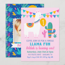 Diversão de Llama Inteira Cacto Rosa Foto de Anive