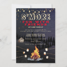 Convites Diversão de S'mores Fogueira ao Ar Livre Cozinha d