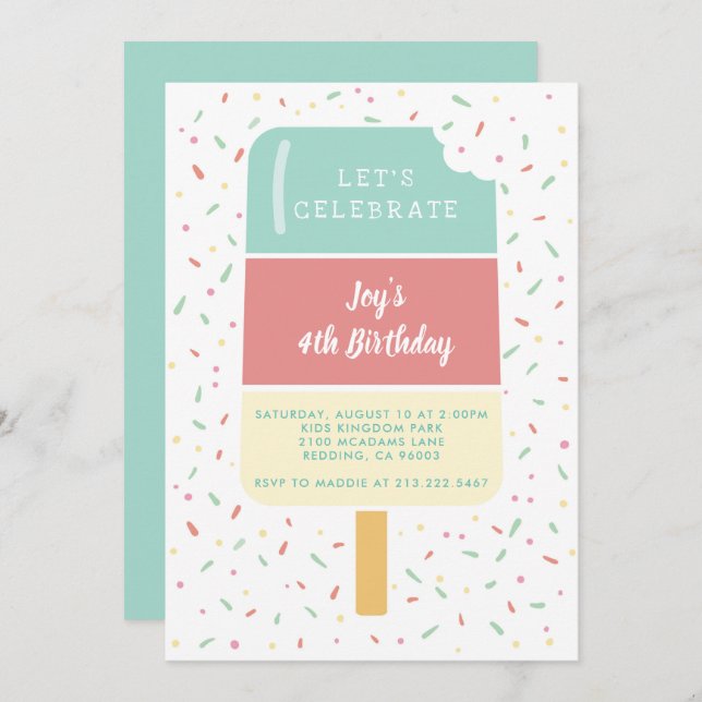 Convites Diversão de Verão (Frente/Verso)