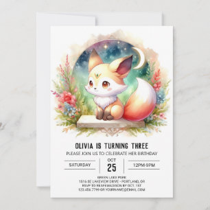 Convites Diversão digital Wild Fox Birthday