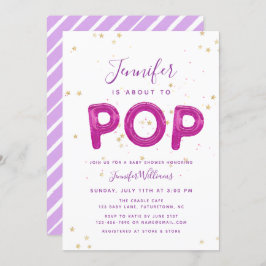 Convites Diversão do Balão Bonito, Chá de fraldas de Rapari