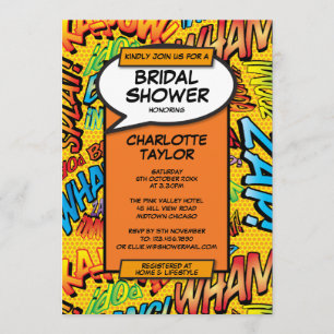 Convites Diversão do livro de banda desenhada do Chá de p