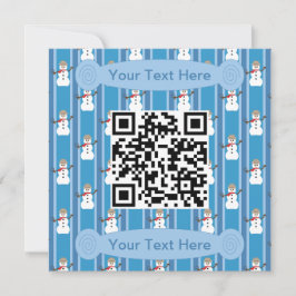 Convites Diversão e Rico Blue Snowman Detetive QR Code