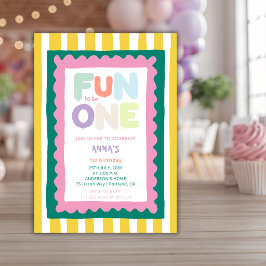 Convites Diversão em ser um Pastel Primeiro Aniversário de 