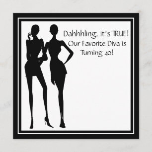 Convites Diversão Favorita da Diva Festa de 40 Anos da Mulh