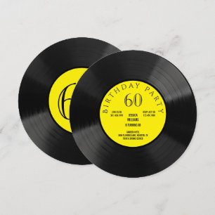 Convites Diversão Festa de Aniversário Vinil LP