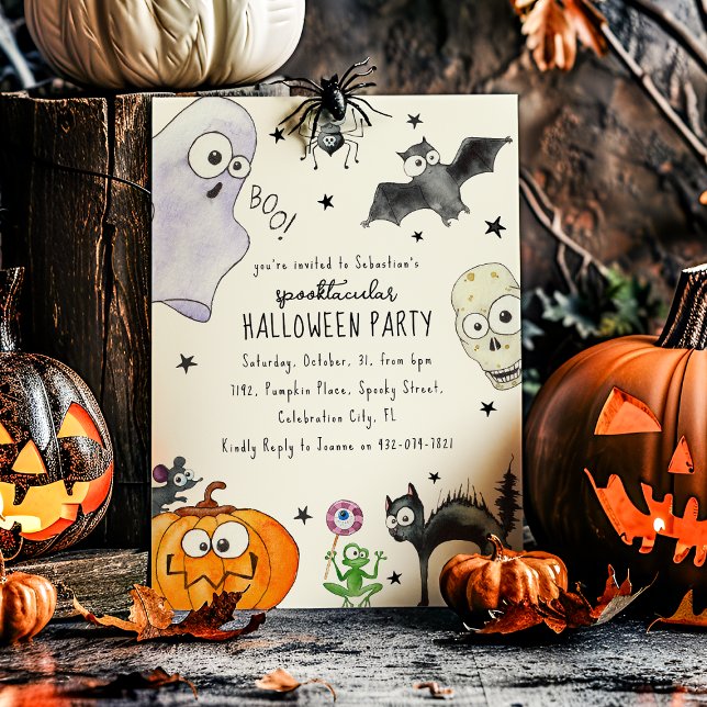 Convites Diversão Infantil de Halloween Adorável (Criador carregado)