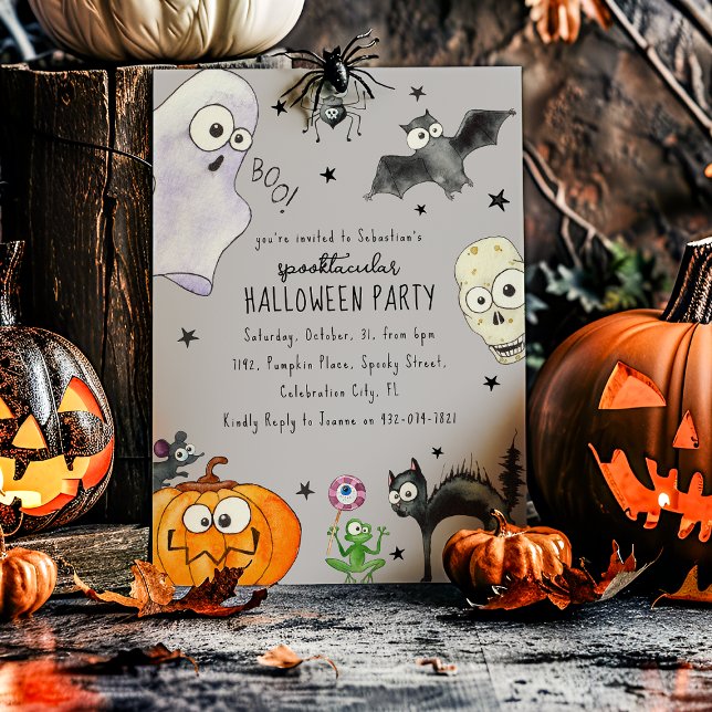 Convites Diversão Infantil de Halloween Adorável (Criador carregado)