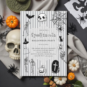 Convites diversão manual Skeleton Pumpkin Spider Halloween