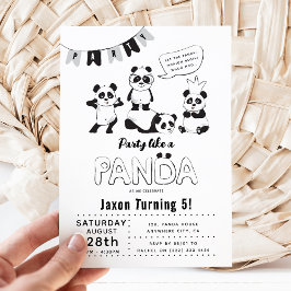 Convites Diversão Moderna 'Festa Como um Panda' Aniversário