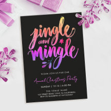 Diversão Moderna Preta e Rosa Jingle Pincel Caligr