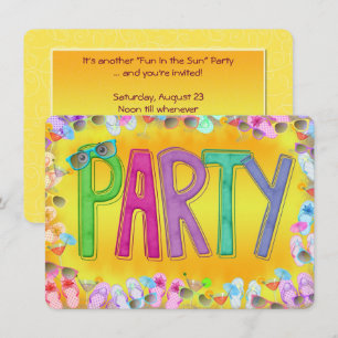 Convites Diversão na festa do sol