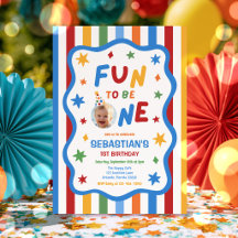 Diversão Ser Um Menino Colorido Festa de 1º Aniver