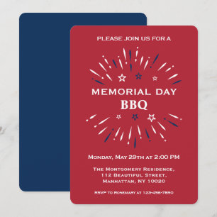 Convites Diversão Vermelho Branco Azul Fogos de Artifício M