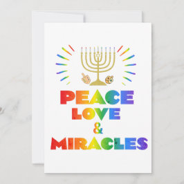 Convites Divertida paz amor e milagre Hanukkah