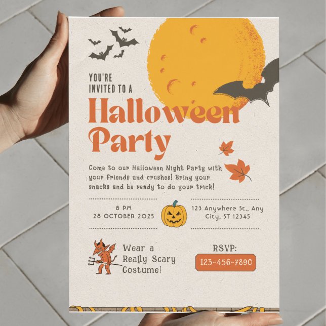 Convites Divertido e Assombrado Acontecendo Festa de Hallow (Criador carregado)