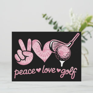 Convites Divertido Paz Amor Jogador de Golfe Amantes do Esp