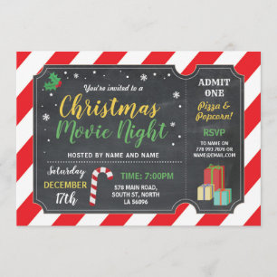 Convites Divertimento do azevinho do bilhete do filme da