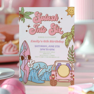 Convites Divida-Se Em Seis Festas de aniversário Da 6