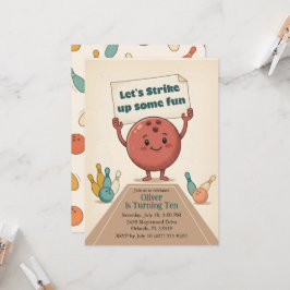 Convites Divirta-se com uma Festa de Boliche Aniversário de