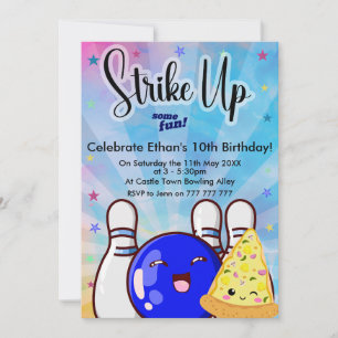 Convites Divirtam-se, Festa de Boliche dos Rapazes com Tie 