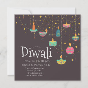 Convites Diwali enforcando Deepas