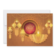 Diwali Papercut Deepa & Lanterns, ouro