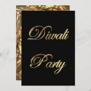 Convites Diwali Party Invitation Elegant Black and Gold