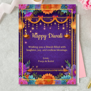 Convites Diwali Purple Dourado Diwali Llustração clara