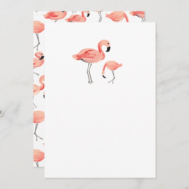 Convites DIY Vazio Flamingo (Frente/Verso)