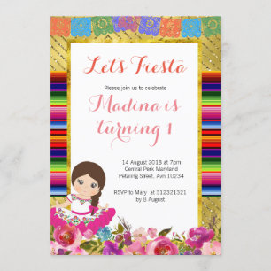 Convites do aniversário da menina mexicana