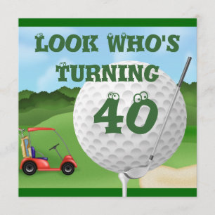 Convites do aniversário de 40 anos do golfe