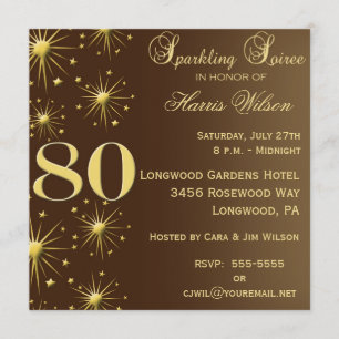 convites do aniversário do 80