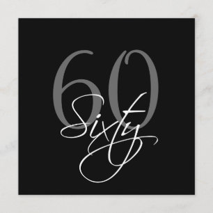 Convites do aniversário do cinza preto formal 60t