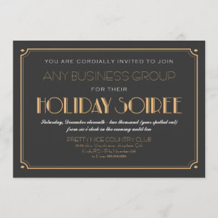 Convites do Business Art Deco Soiree Holiday Party