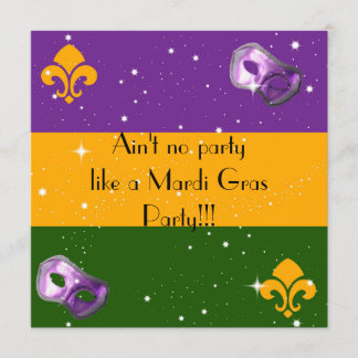 Convites do carnaval com máscara e flor de lis