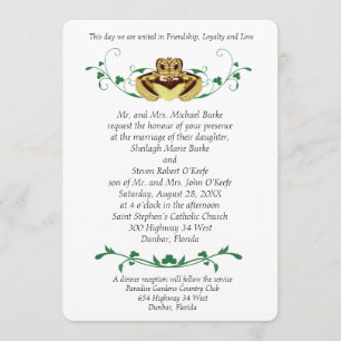 Convites do casamento de Claddaugh/Claddagh