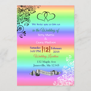 Convites do casamento do arco-íris LGBT