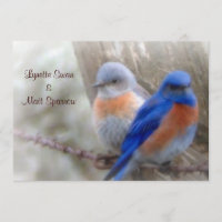 Convites do casamento do Bluebird