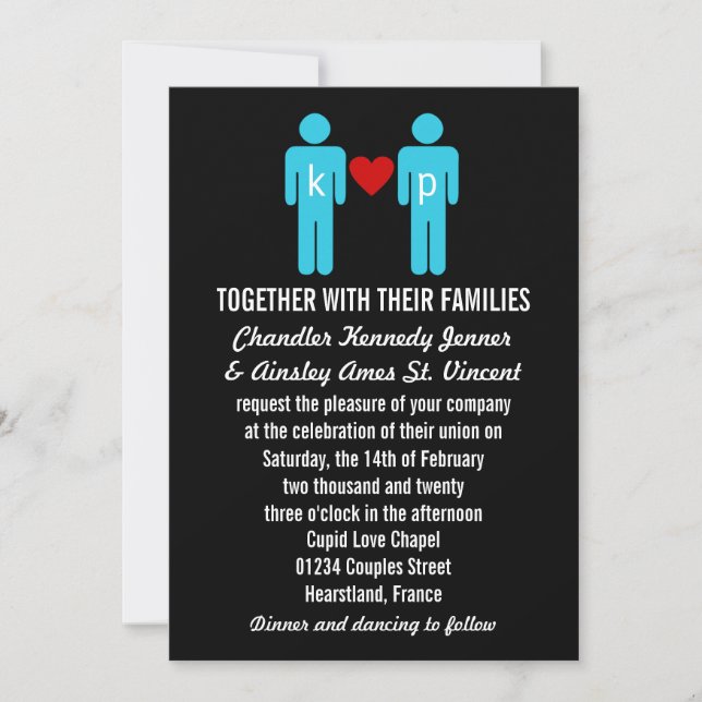 Convites do casamento do casal do amor do (Frente)